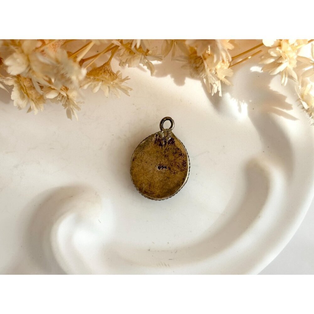 Amythest Rope Framed 925 Sterling Silver Figural Little Vintage Pendant | Charm - Picture 3 of 9